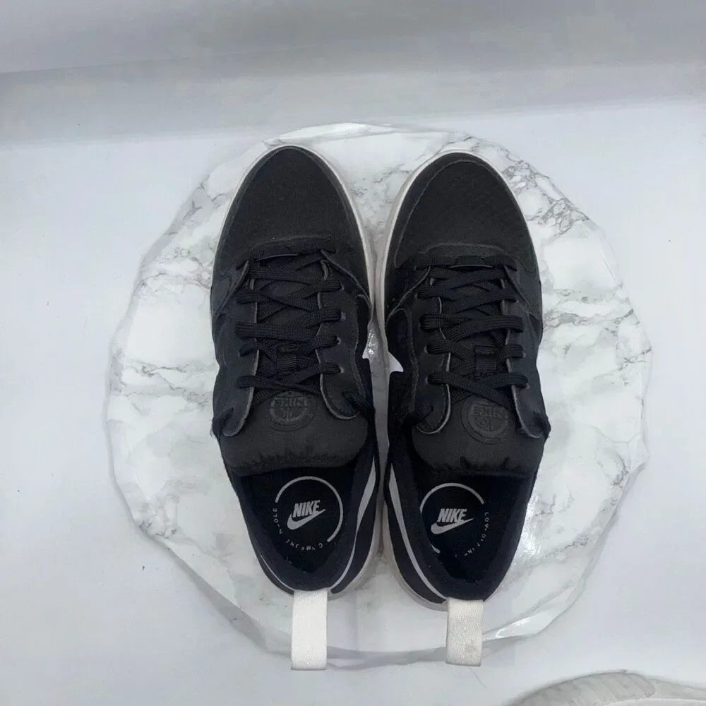 NIKE Court Vision Alta TXT Black White Platform Sneakers-9